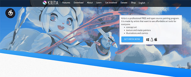 krita תוכנה חינמית לציור דיגיטלי